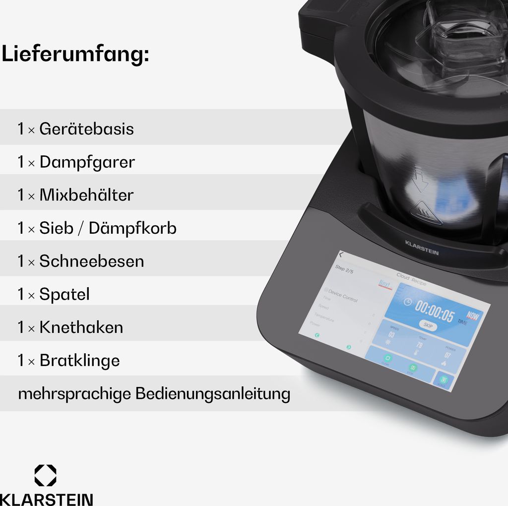 Klarstein Küchenmaschine, Knetmaschine mit 4,7L Schüssel, Produktbild 8