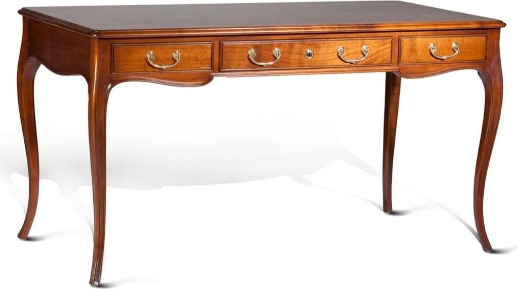 Casa Padrino Luxus Barock Schreibtisch Braun - Handgefertigter Massivholz Bürotisch mit 3 Schubladen - Hochwertige Barock Büromöbel - Luxus Qual...