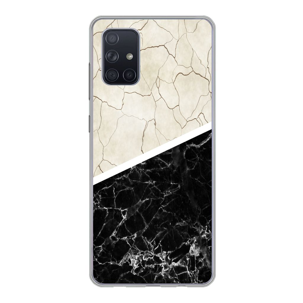 MuchoWow Handyhülle Schutzhülle Hülle für Samsung Galaxy A51 Marmor - Muster - Luxus Silikon Softcase Handy Hülle - Schutzabdeckung
