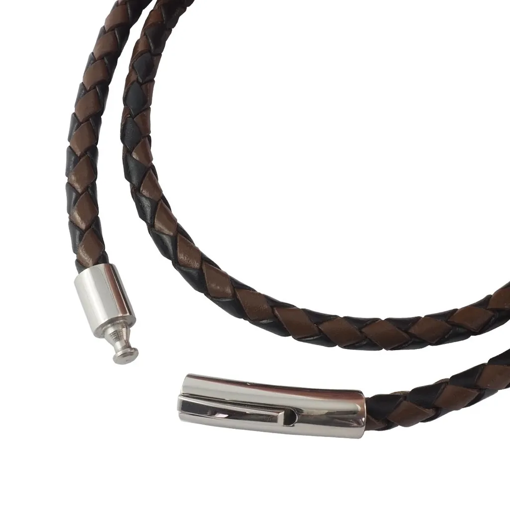 GoPaw Kunstleder Halskette - Geflochtenes Lederband 2/3/4mm Mit Edelstahl