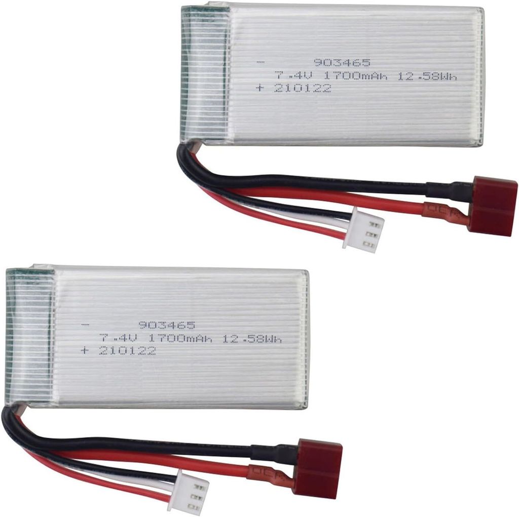 2 kusy 7,4 V 1700 mAh lithiových baterií pro RC auta | Obrázek produktu 