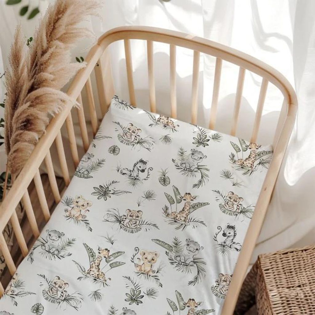 Spannbettlaken 120x60cm für Babybett | Safari