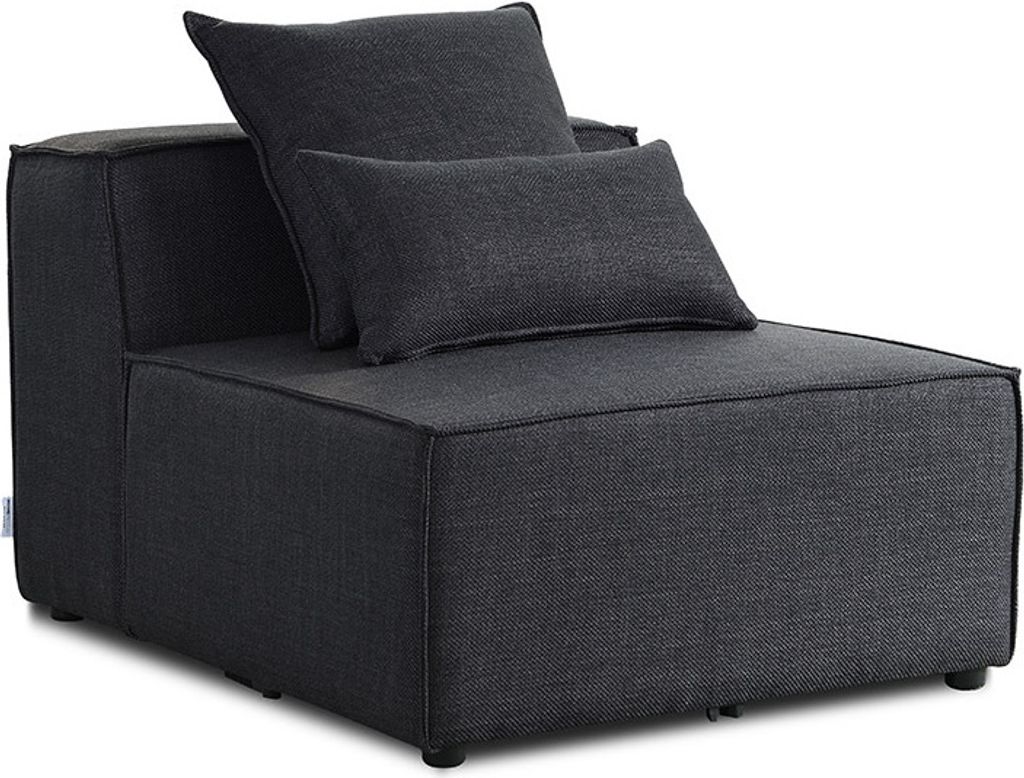 HOME DELUXE - Mittelsofa VERONA - Anthrazit, ca. 87 x 70 x 120 cm, Sitzhöhe: 46 cm, Sitztiefe: 80 cm I Modulares Sofa Modulsofa Ecksofa Wohnlandsc...