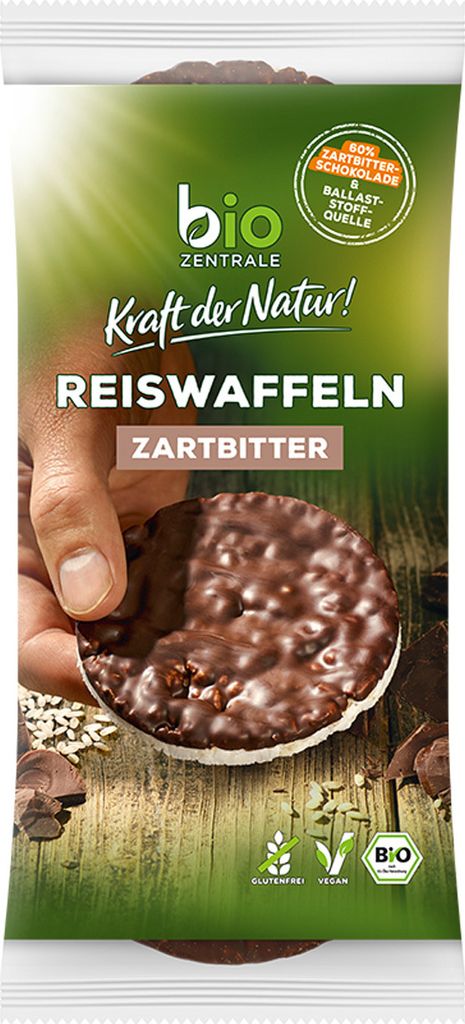 Reiswaffeln Zartbitterschokolade knusprig zart und lecker Produktbild 