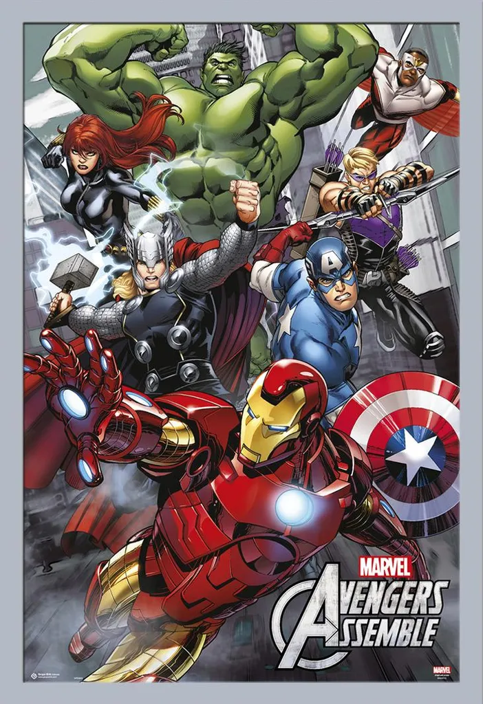 Offerta Poster Avengers + Cornice Shinsuke® Argento - Kit Completo - 1