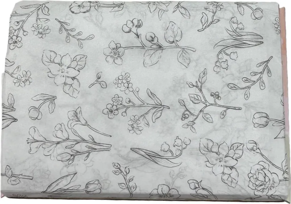 INF Papier de Soie Floral Noir 50 Feuilles pour Emballage et DIY Créatif