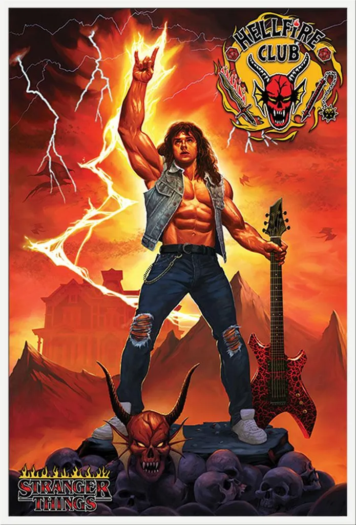 Affiche Hellfire Club Rock God encadrée sans verre pour sécurité totale
