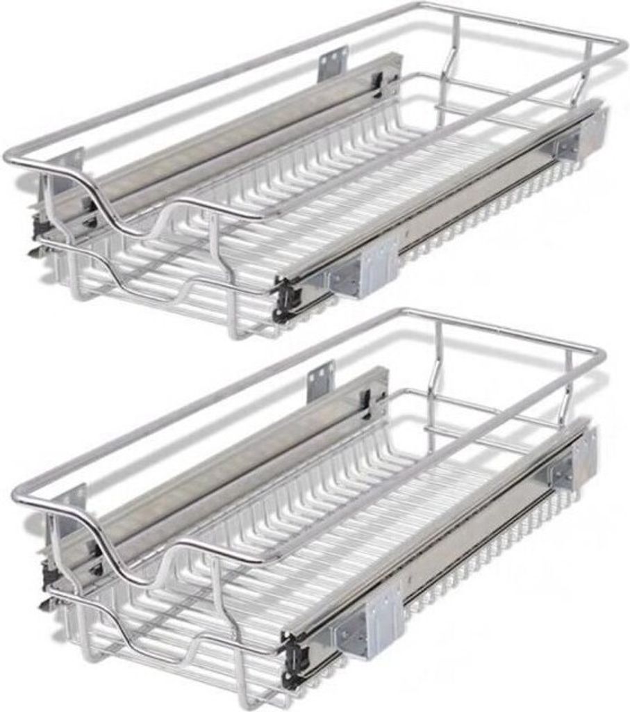 2x Küchenschublade Teleskopschublade Schubladen Drahtkorb Produktbild 