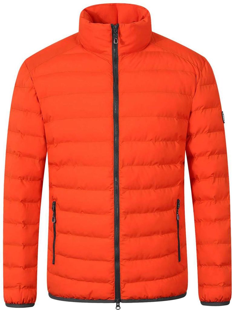 Blue Wave Herren Steppjacke Maximilian in Daunenoptik - Gesteppte Jacke mit Stehkragen in Orange Größe XXL
