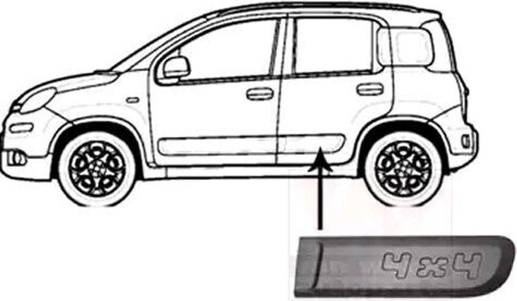 VAN WEZEL 1613427 - OE 735537085 Zierleiste, hinten links für Panda
