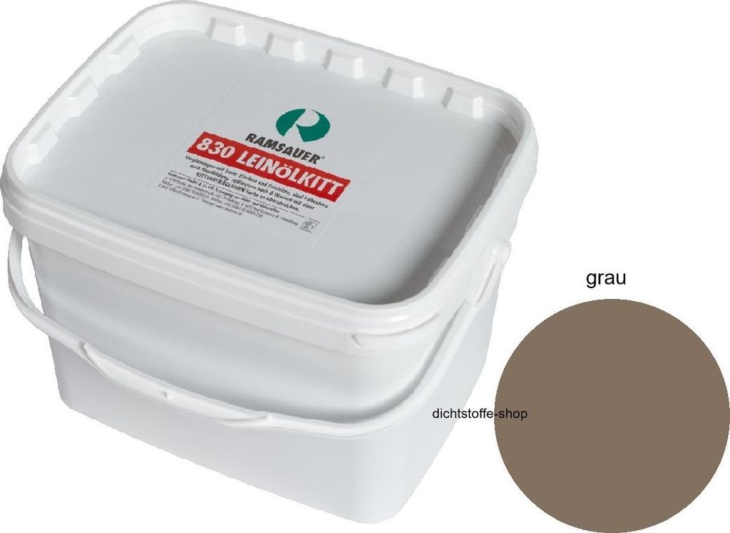 Ramsauer Fensterkitt 830 Leinölkitt 10Kg Eimer grau Glaserkitt