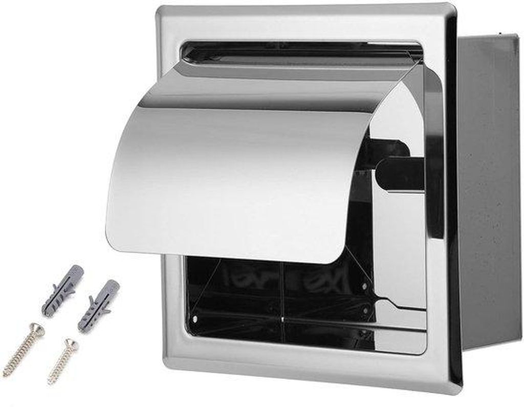Verdeckter Wandhalter für Toilettenpapierrollen aus Edelstahl in Spiegelchrom, wasserdichter Halter für das Badezimmer