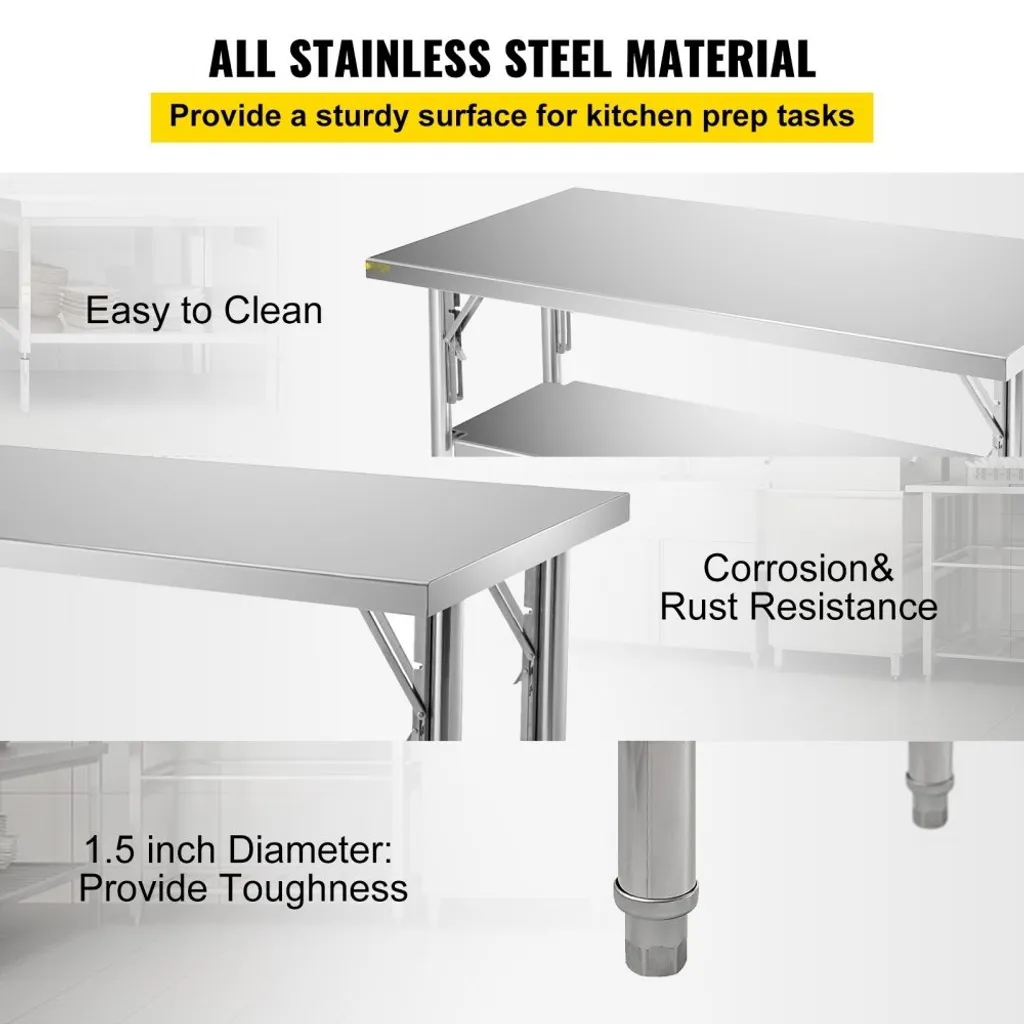 Table de travail inox pliable FlexiPrep - Capacité 772 lbs 48x30p