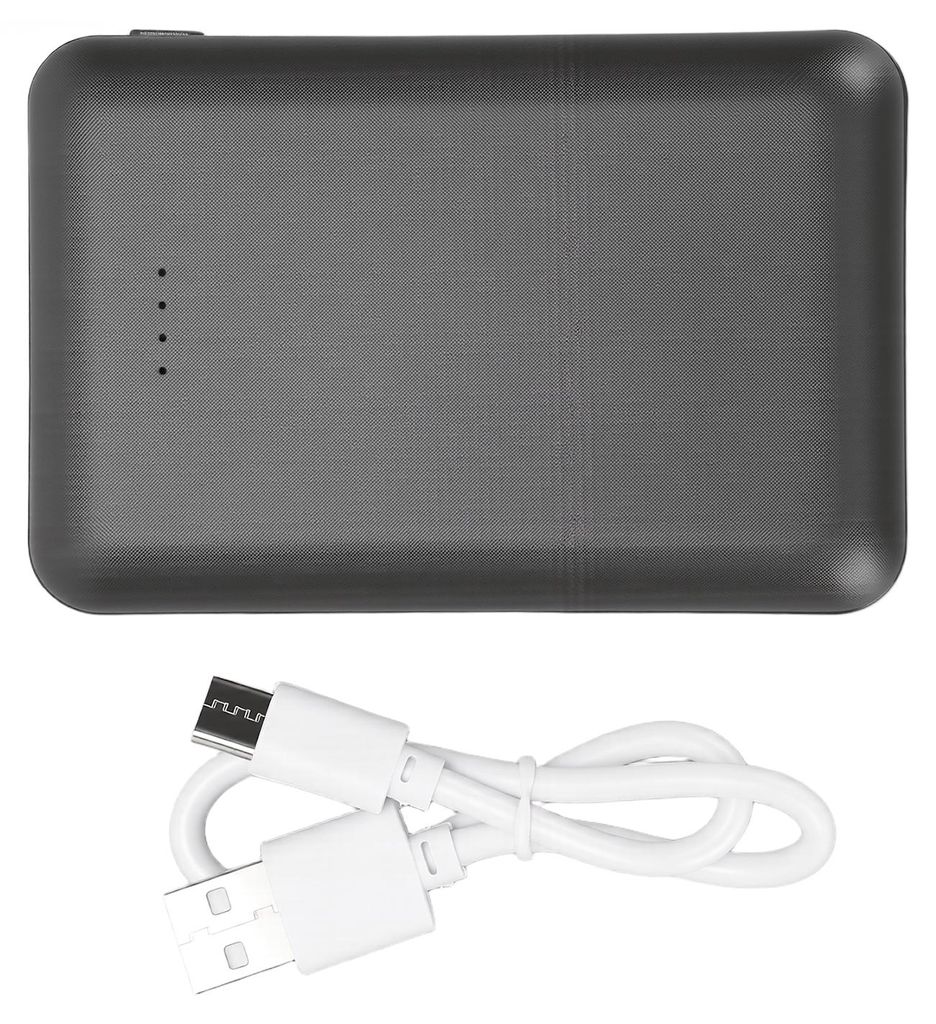 Beheizbare Weste mit Akku (2,1 A), tragbar, wiederaufladbar, 20000 mAh, Powerbank für Jacken, Micro-USB- und USB-Typ-C-Ausgang, Schwarz