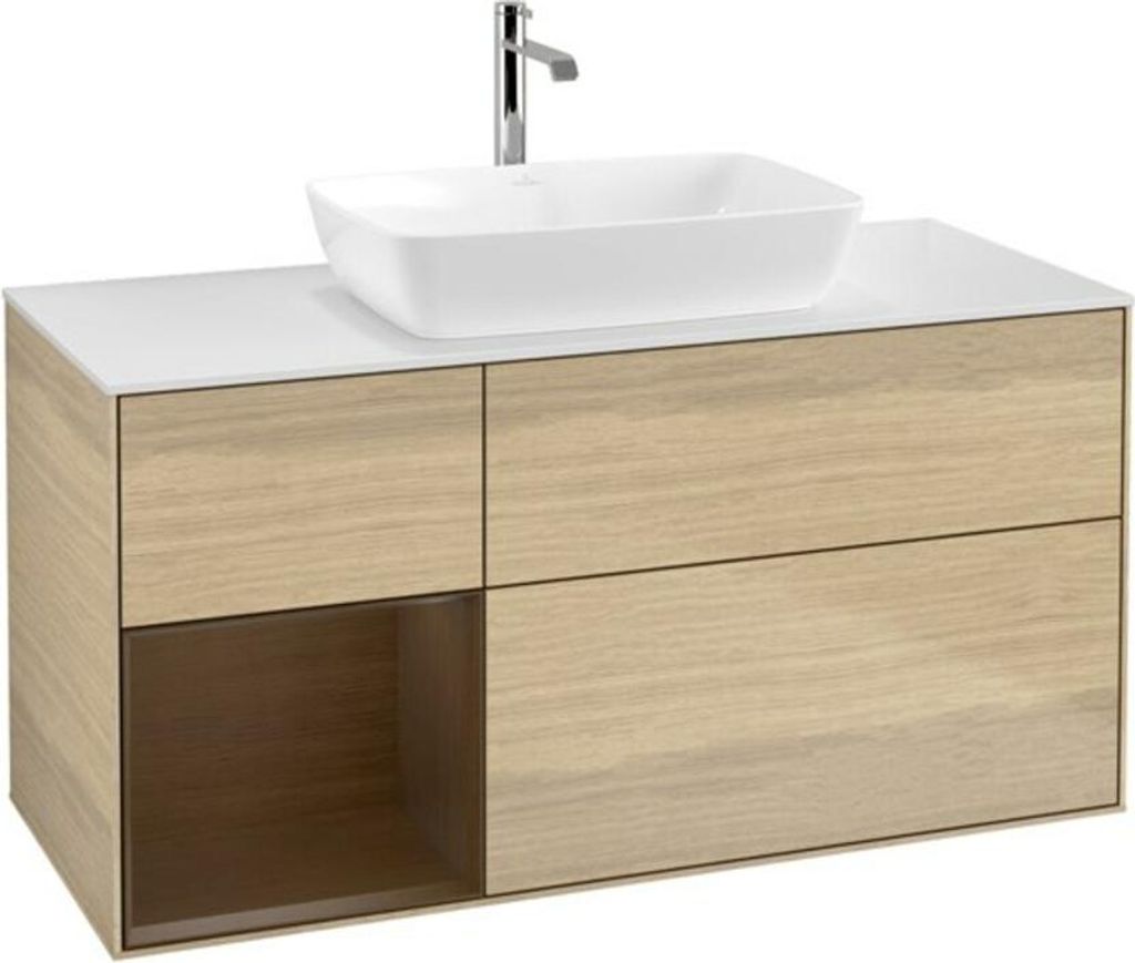 V&B Waschtischunterschrank Finion 120cm, Pl wh. m, Reg wal ven, Oa ven