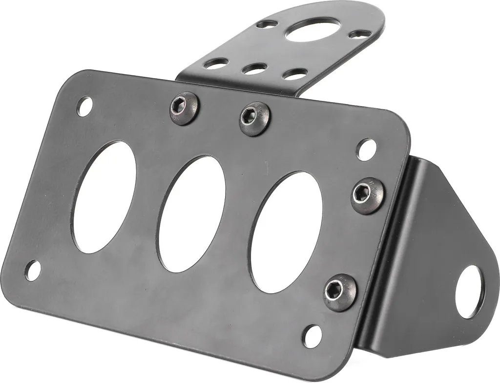 Supporto Targa Moto Laterale Custom Lega Alluminio Staffa Luci