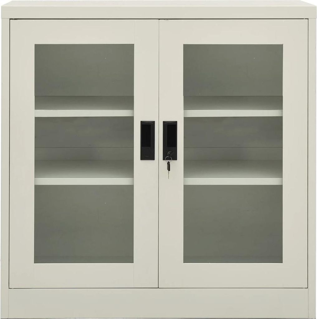 vidaXL Kancelárska skriňa svetlosivá 90x40x90 cm oceľ Obrázok produktu 