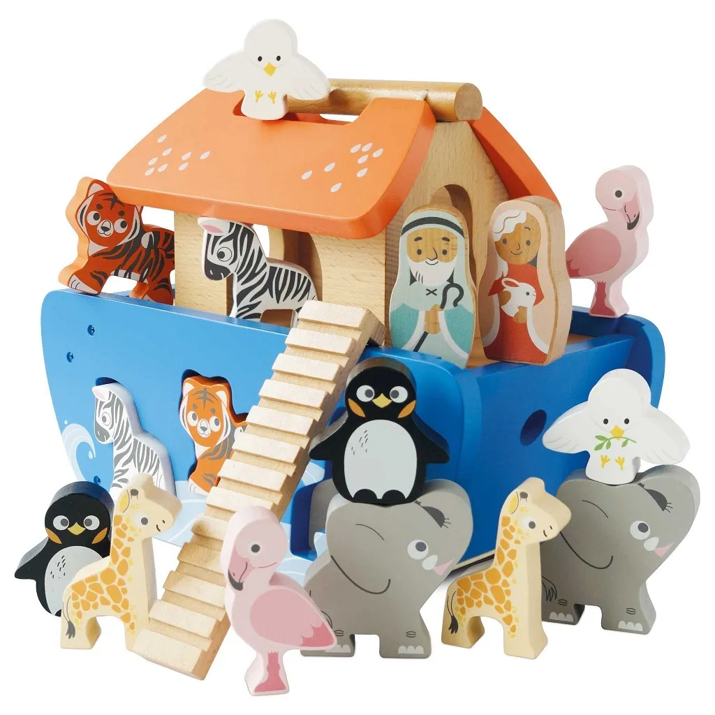 Le Toy Van Arche de Noé Puzzle en Bois Jouet d'Éveil Formes 10 Pièces
