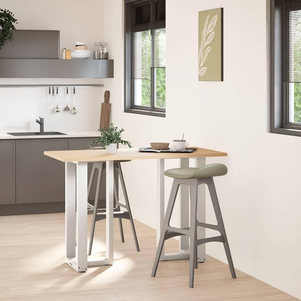 vidaXL Bartischbeine T-Form 2 Stk. Weiß 50x35x(90-91) cm Stahl