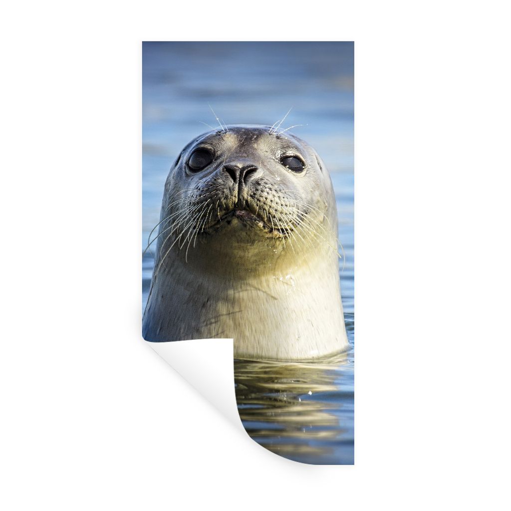 MuchoWow Wandtattoo Wandsticker Wandaufkleber Siegel - Porträt - Wasser 80x160 cm Selbstklebend und Repositionierbar - Sticker - Dekorfolie