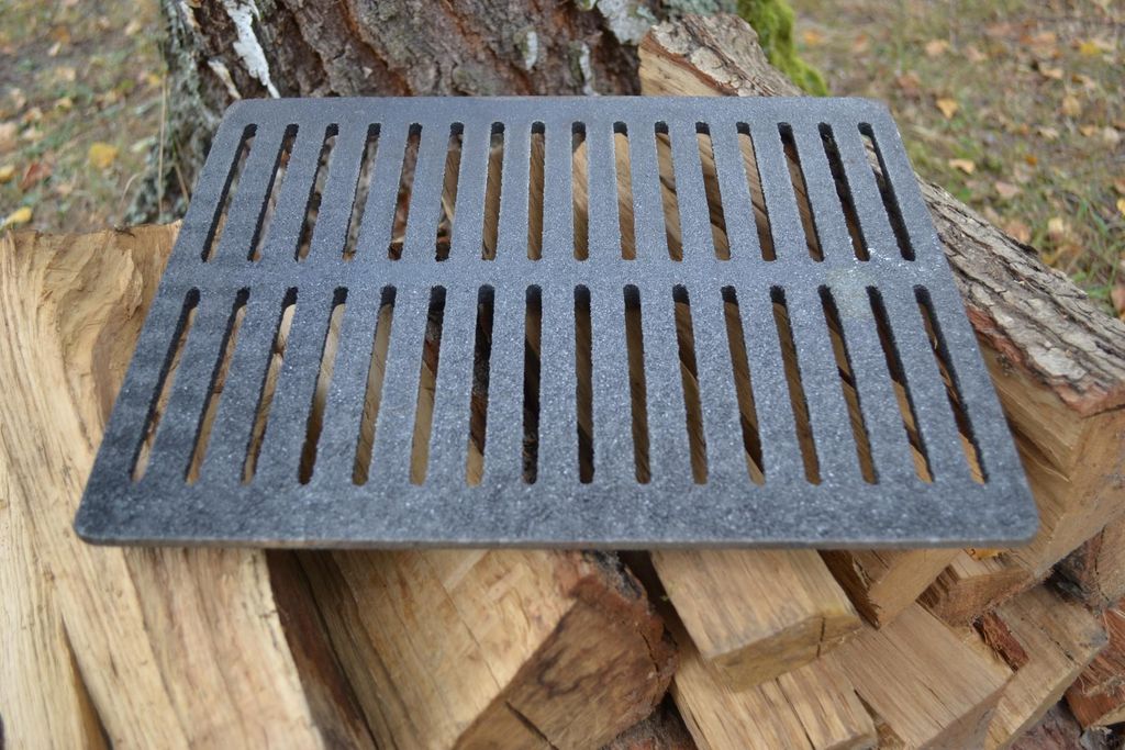 SEZAM Ofenrost 33,5 x 27,5 cm Gusseisen Gussrost Kaminrost eckig Ascherost Kaminofen Tafelrost Rost Ofengitter Kamin Grillrost Grillgitter BBQ