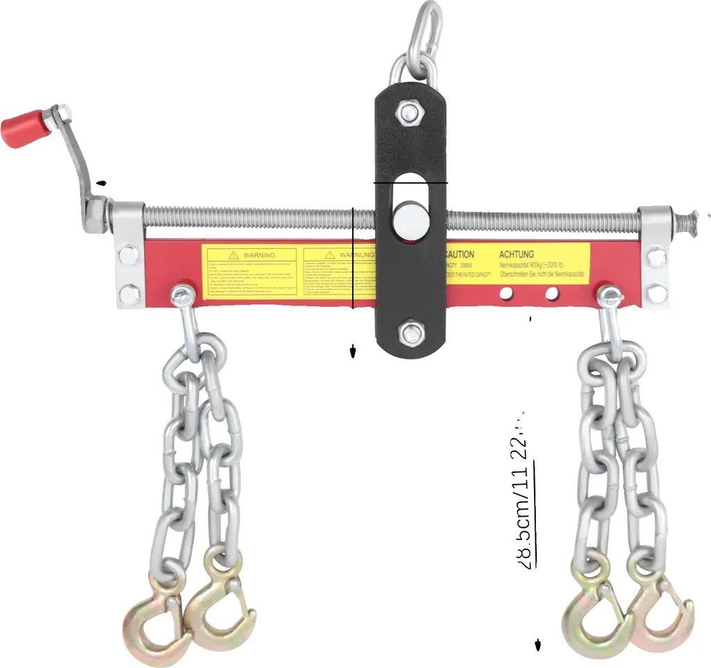 Équilibreur de moteur 900 kg avec poignée réglable en acier argent