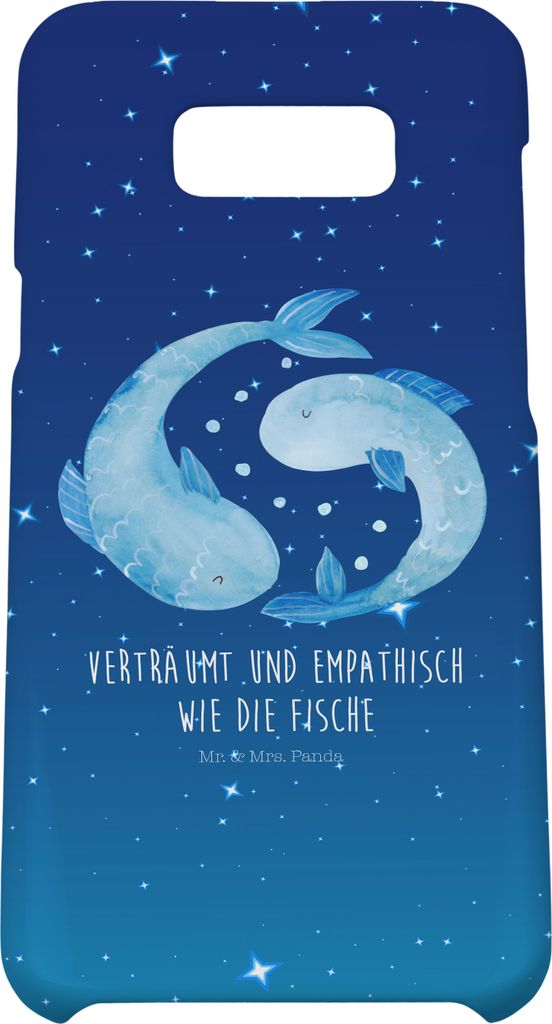 Mr. & Mrs. Panda Samsung Galaxy S8 plus Handyhülle Sternzeichen Fische - Sternenhimmel Blau - Geschenk, Geburtstag Februar, Sternbild, Handy Case,...