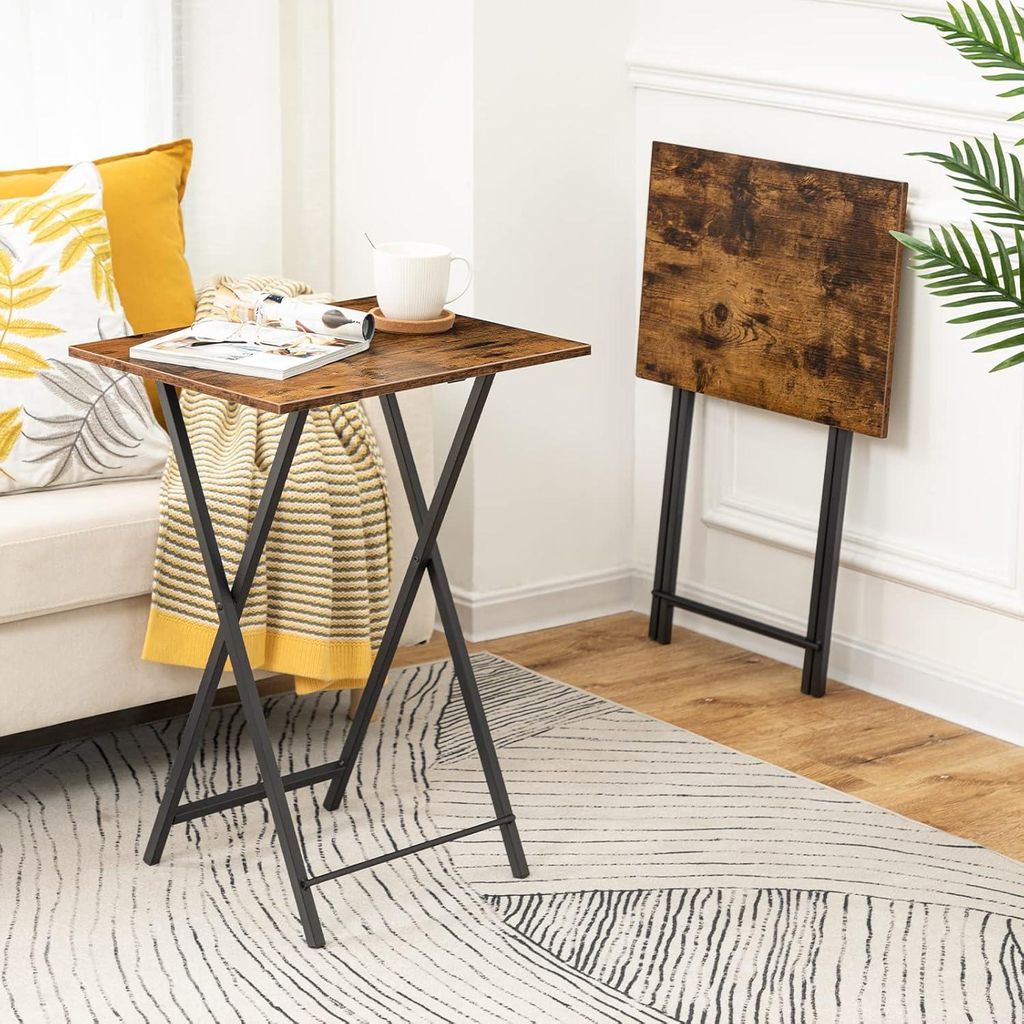 Set aus 2 Beistelltischen, klappbare Tray Tables, Serviertisch für Wohnzimmer und Schlafzimmer