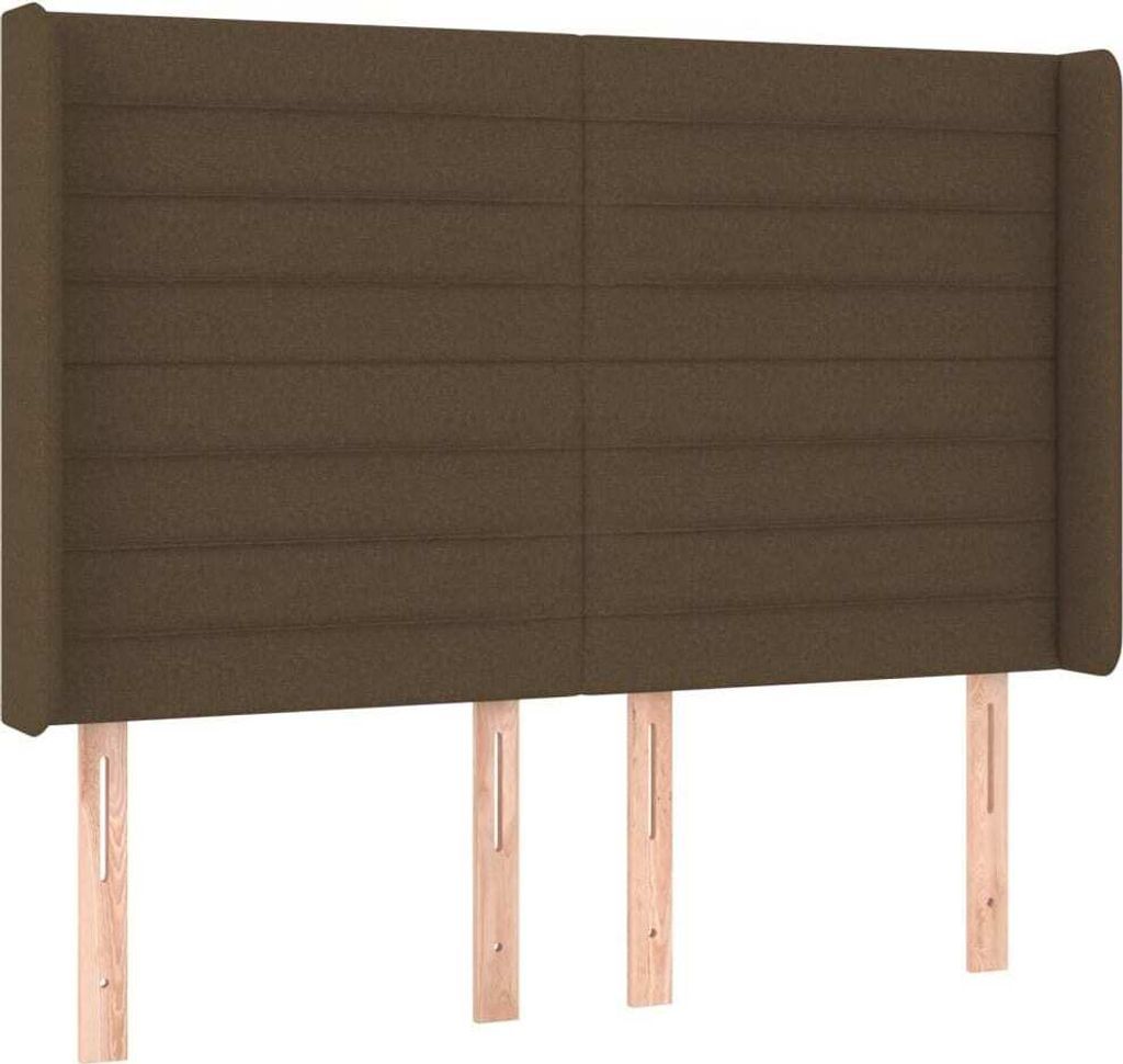 Kopfteil mit Ohren Dunkelbraun 147x16x118/128 cm Stoff