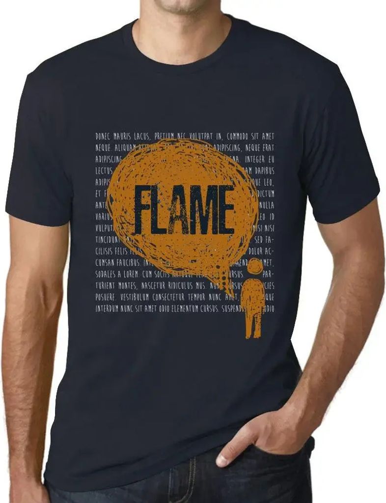 Herren Grafik T-Shirt Gedankenflamme – Thoughts Flame – Öko-Verantwortlich Vintage Jahrgang Kurzarm Lustige Druck Geburtstag Geschenk Mann