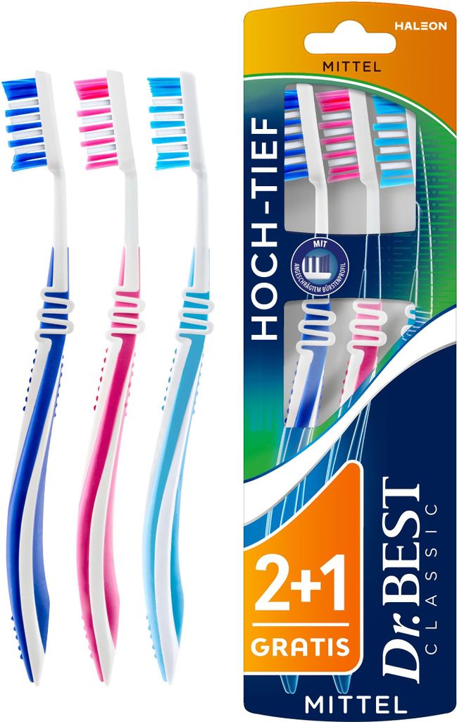 Dr. Best Zahnbürsten Hoch-Tief 3 St. Produktbild 