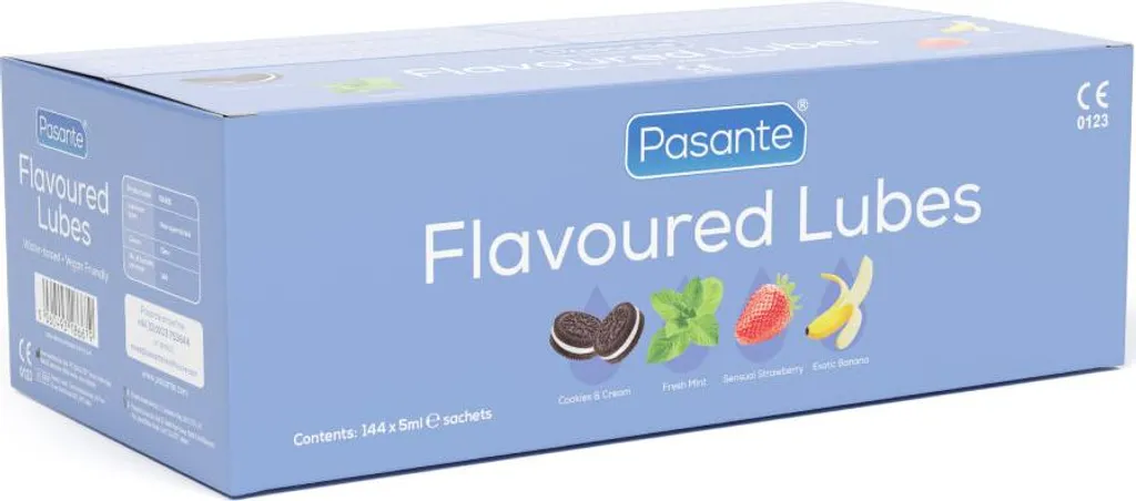 Lubrifiant à base d'eau Pasante aromatisé - Pack de 144 doses de 5ml