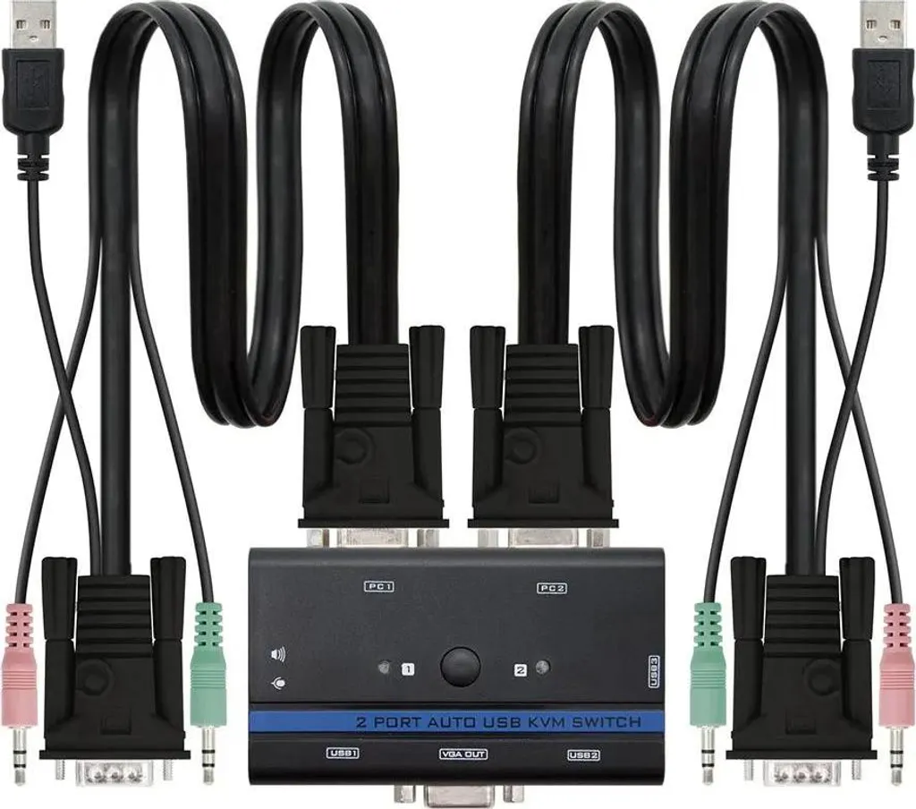 Contrôlez 2 PC avec un seul écran VGA et clavier USB - Switch KVM 1.4m
