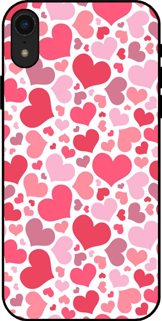 Smartphonica Telefon Fall geeignet für iPhone XR mit Herzen drucken - Herzen Design TPU Backcover Fall - Kinder Fall mit Herzen Design