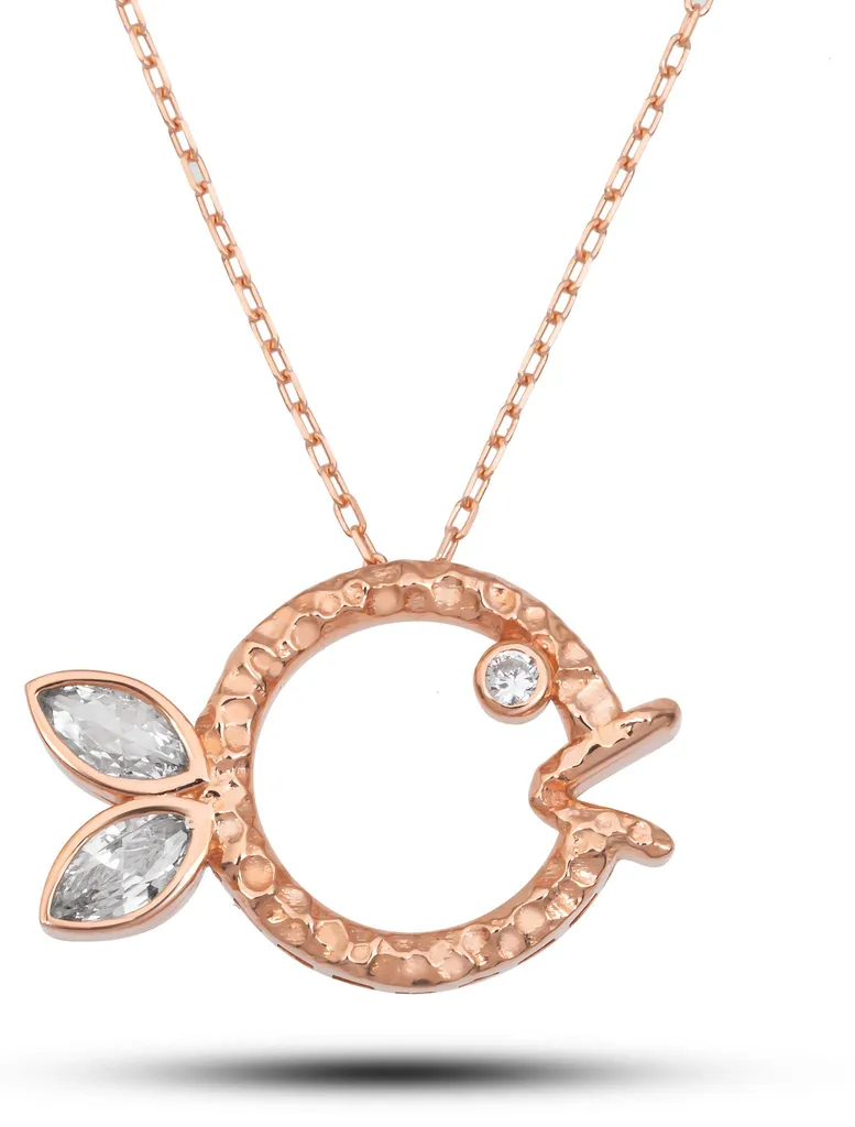 Collier élégant pour femme en argent et or rose idéal pour un cadeau