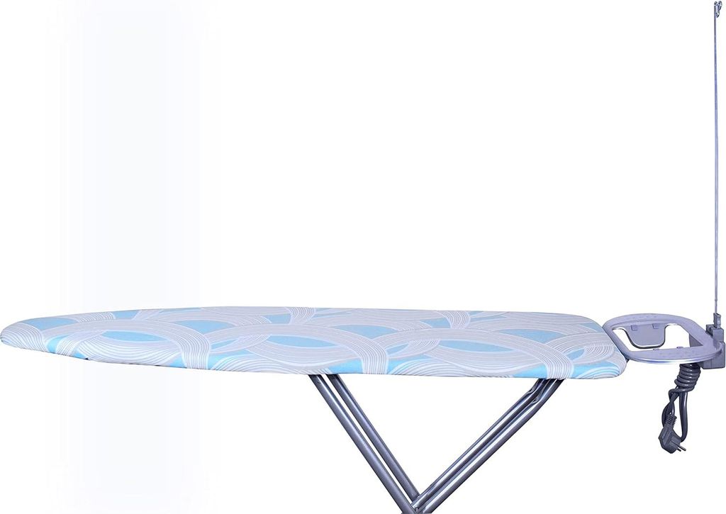 Bügeleisenbrett mit Ärmelsockel und verstellbarer Höhe - Publiziert Metall und faltbares Design 145 x 59-95 x 38 cm