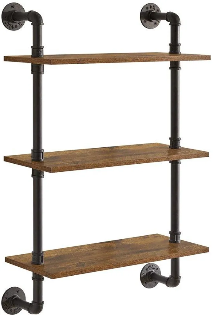 Étagère murale gain de place 60 cm bois et métal pour cuisine ou entrée
