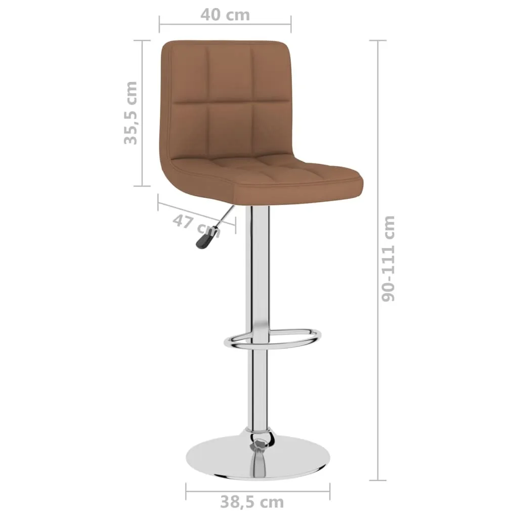 2 Sgabelli Bar Vintage Tessuto Marrone | Arredo Cucina e Pub - 10