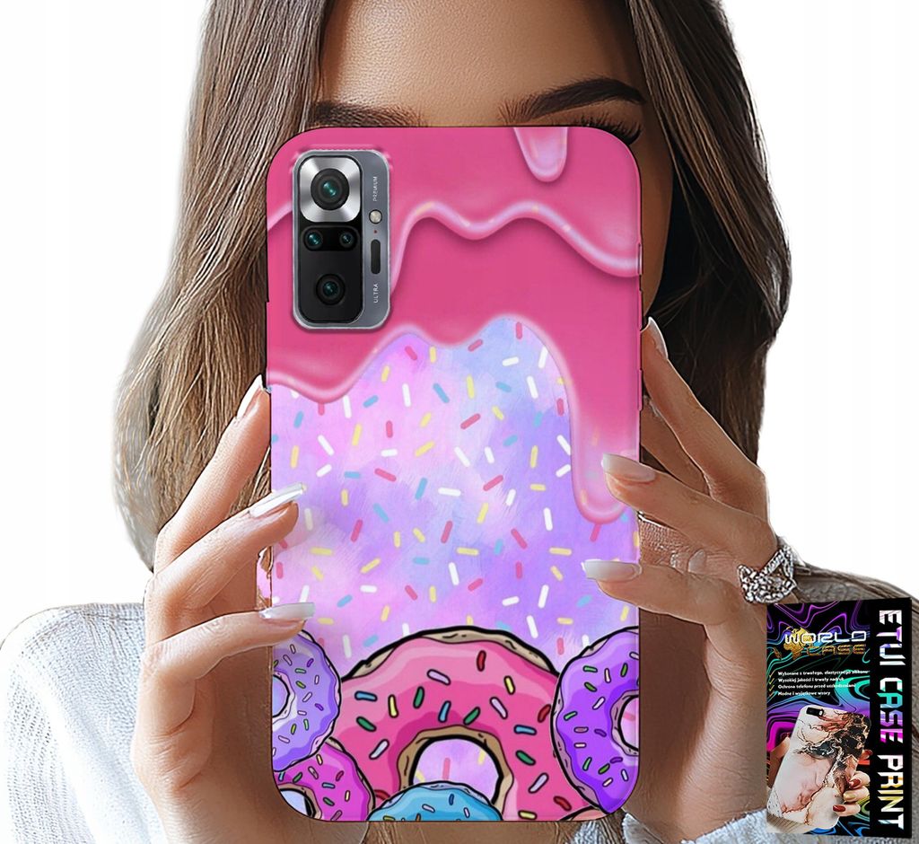 Hülle Für Xiaomi Note 10 Pro - Süsse Donuts Mit Zuckerguss Im Hintergrund + Glas