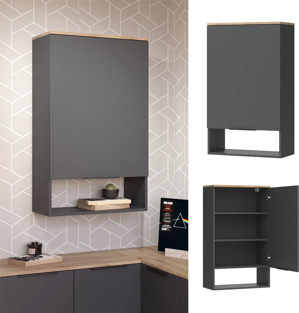 Commode Vicco Wido Anthracite - Solution de rangement pour petits espaces