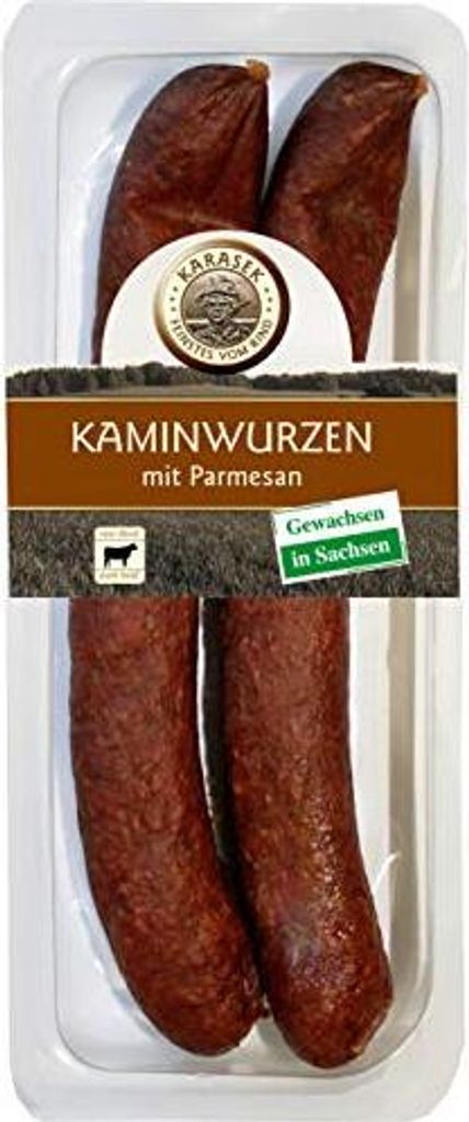 Kaminwurzen Rind 100% mit Parmesan Käse | Rindswurst Produktbild
