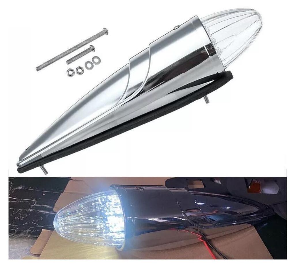 Weißes Begrenzungs-/Markierungslicht mit verchromter Basis für das Dach von schweren Lkw, Traktoren, Kippern und Spezialfahrzeug