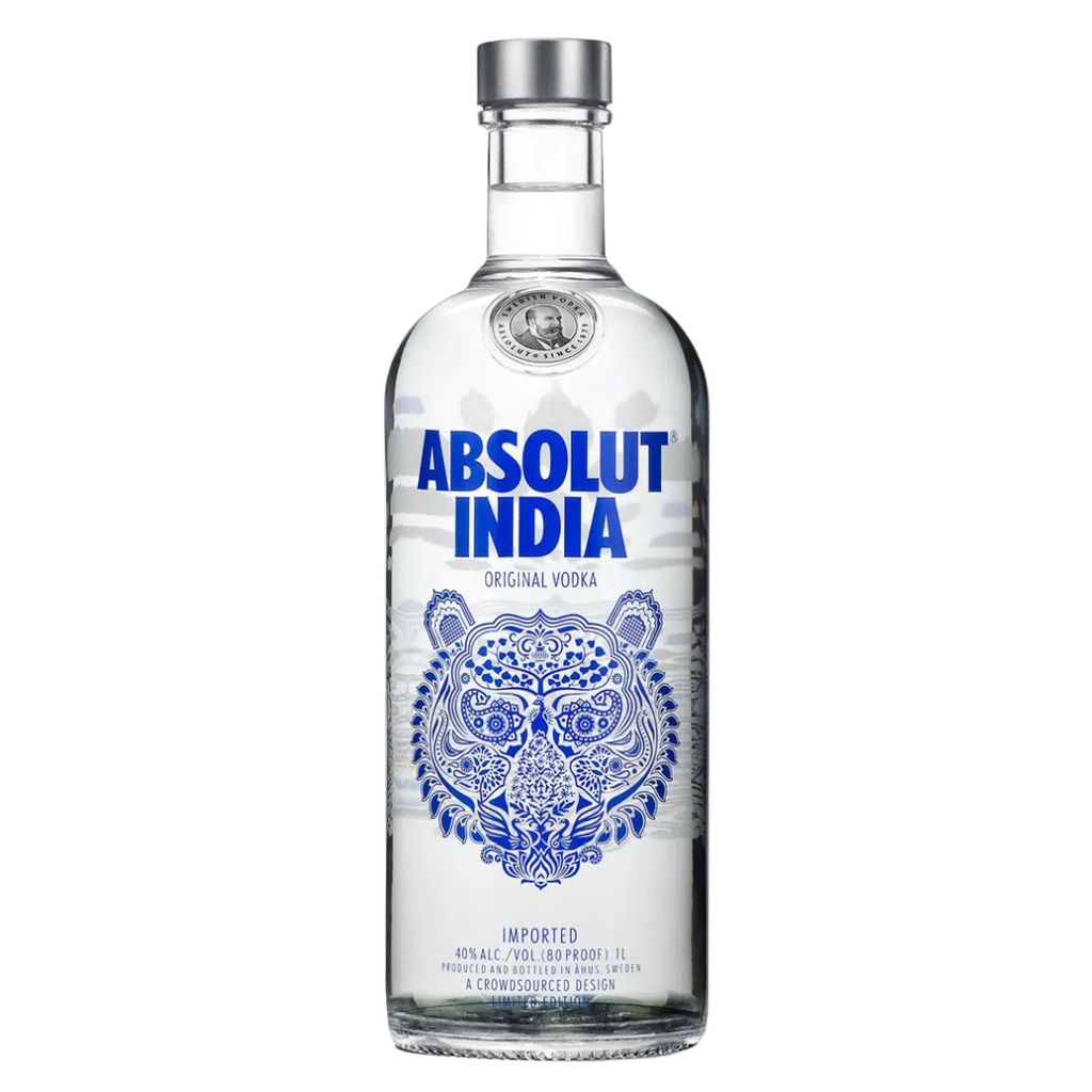 Absolut Vodka India V2 1L – Limited Edition 2018 - Künstlerflasche von Ajay Boga mit Tiger-Motiv - Sammlerflasche aus Schweden - Sammler Wodka