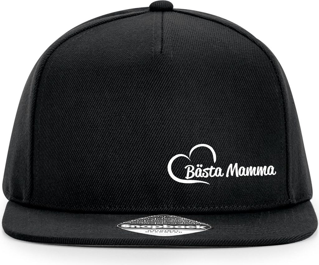 Huuraa Cappy Mütze Bästa Mamma Hjärta Black Polyester Snapback Kappe Geschenkidee