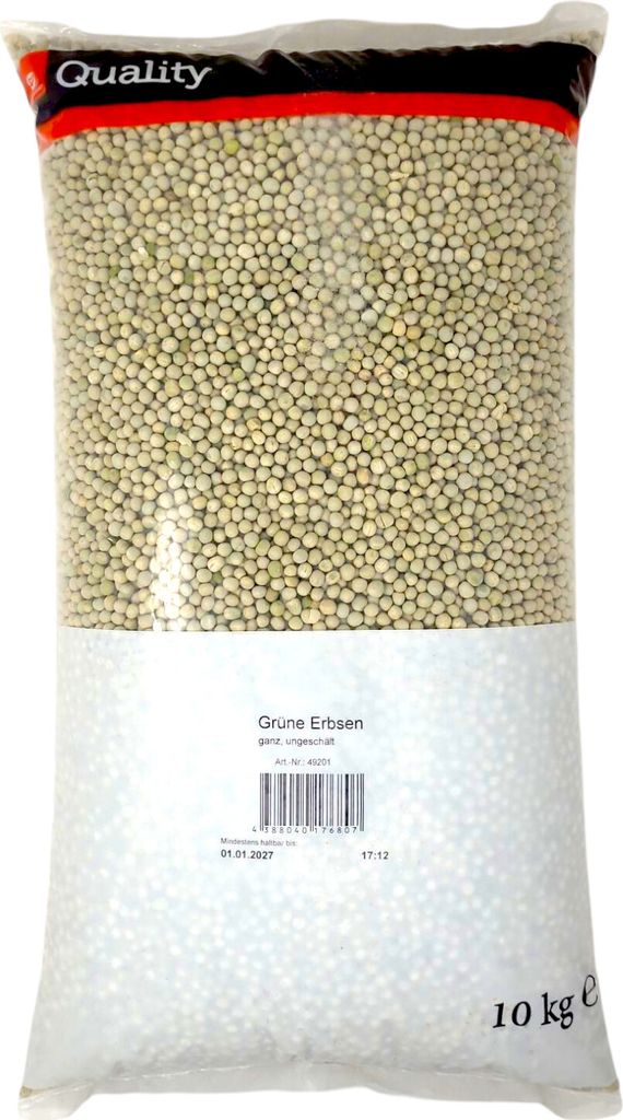TGQ Grüne Erbsen 10 kg getrocknet Vorrat Gastro Großpackung Produktbild 