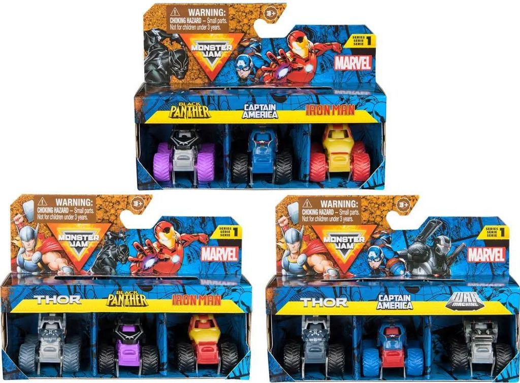 Monster Jam Marvel Mini Monster Truck 3-Pack, Súprava Obrázok produktu 
