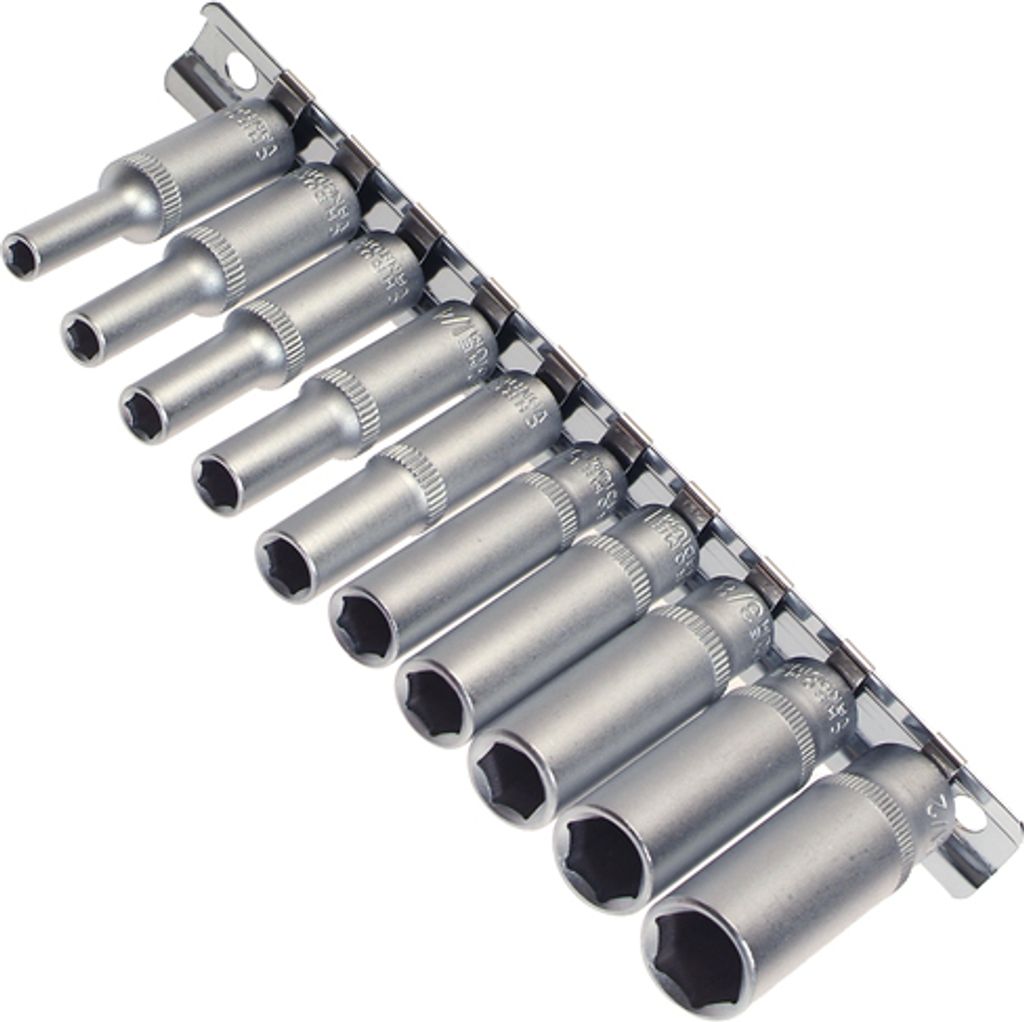 10 x Lange Steckschlüssel-Einsätze Stecknuss SAE ZOLL ZÖLLIG 1/4"-Antrieb