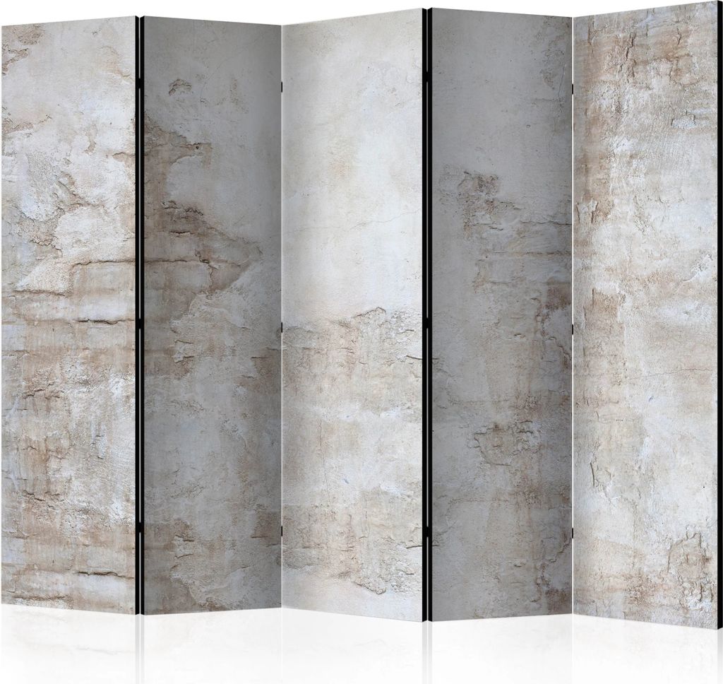 5-teiliger Doppelseitiger Vlies Paravent - Stony Story II 225x172 cm Muster f-C-0139-z-c