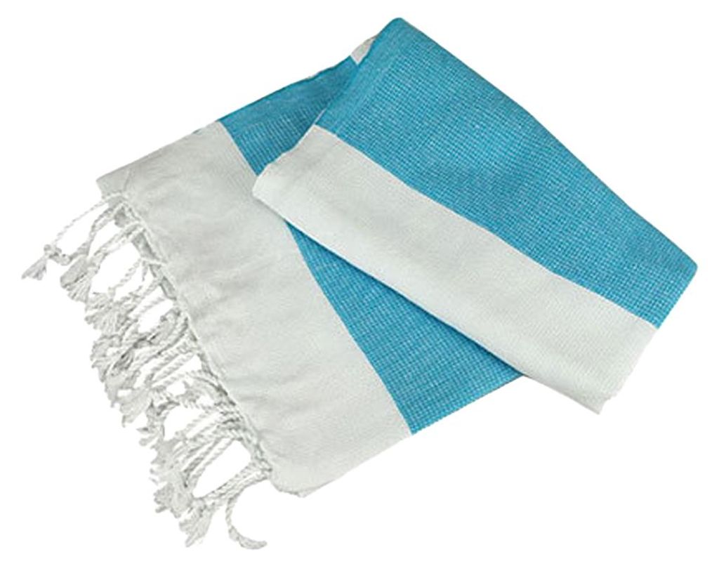 ARTG - "Hamamzz Hamam Antalya" Handtuch, Mit Streifen LT3701 (Einheitsgröße) (Weiß/Aquablau)