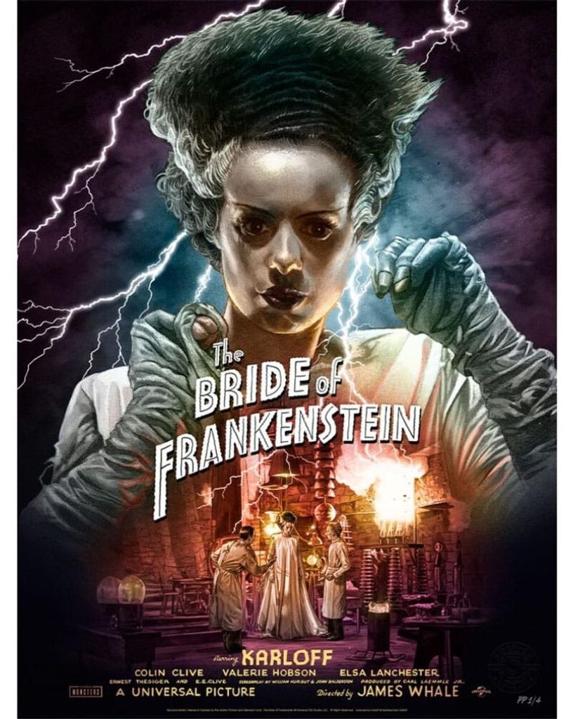 Frankensteins Braut Kunstdruck Bride of Frankenstein (Color Variant) by Ruiz Burgos 61 x 46 cm - ungerahmt